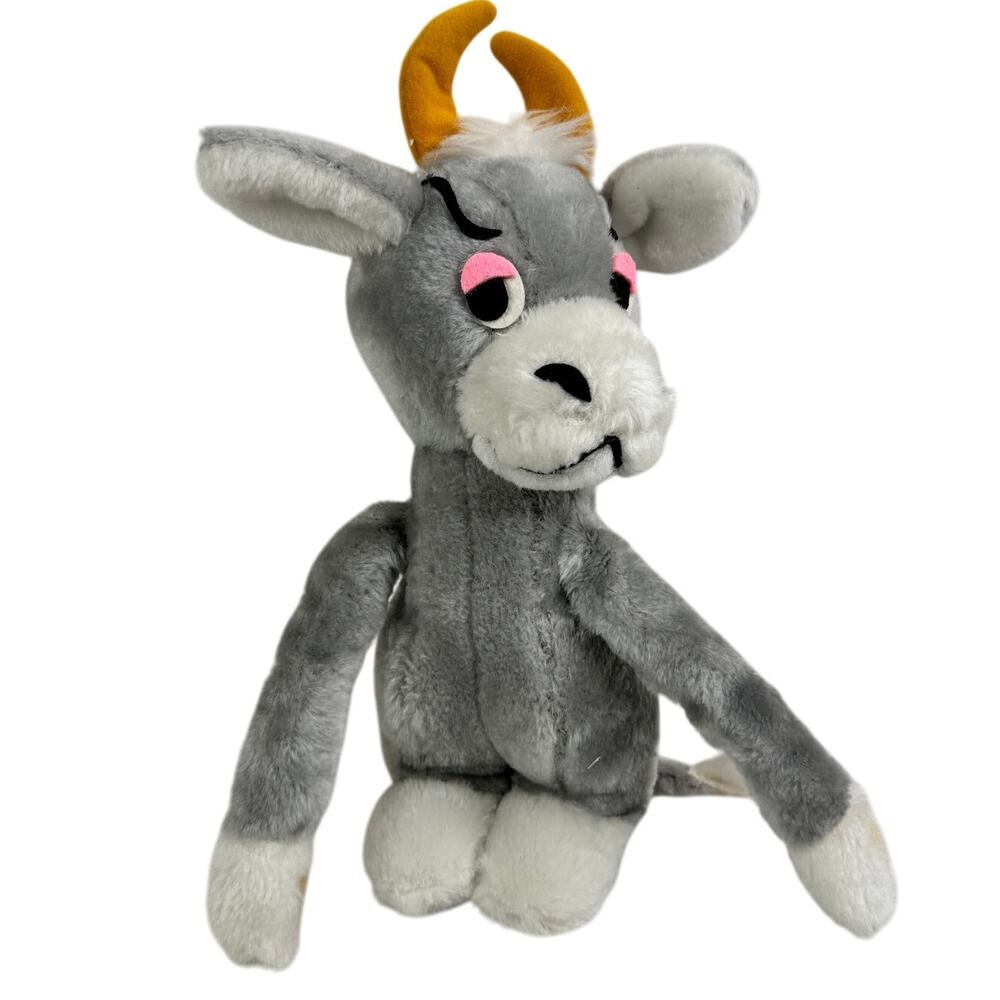 VTG 1977 Dakin Hugging Gray Bull Stuffed Animal Hug 12" Plush